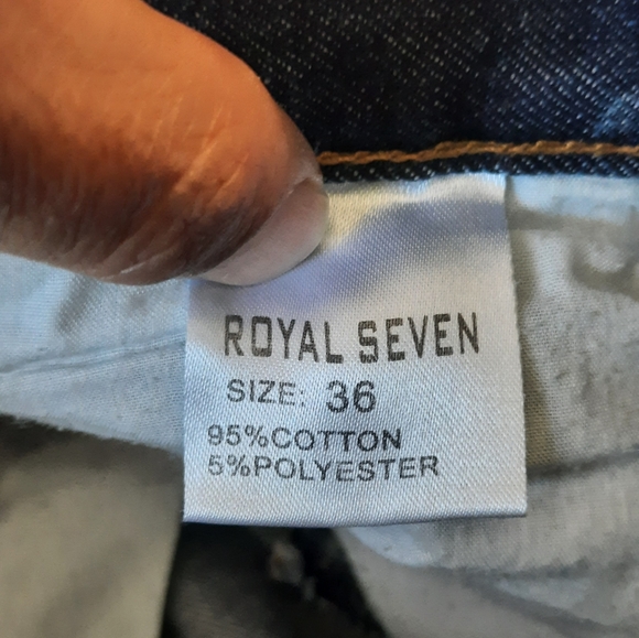 RS7 royal seven Distressed Acid Wash Mens Casual  Flex Jeans Size 36 X 32 - Picture 9 of 9